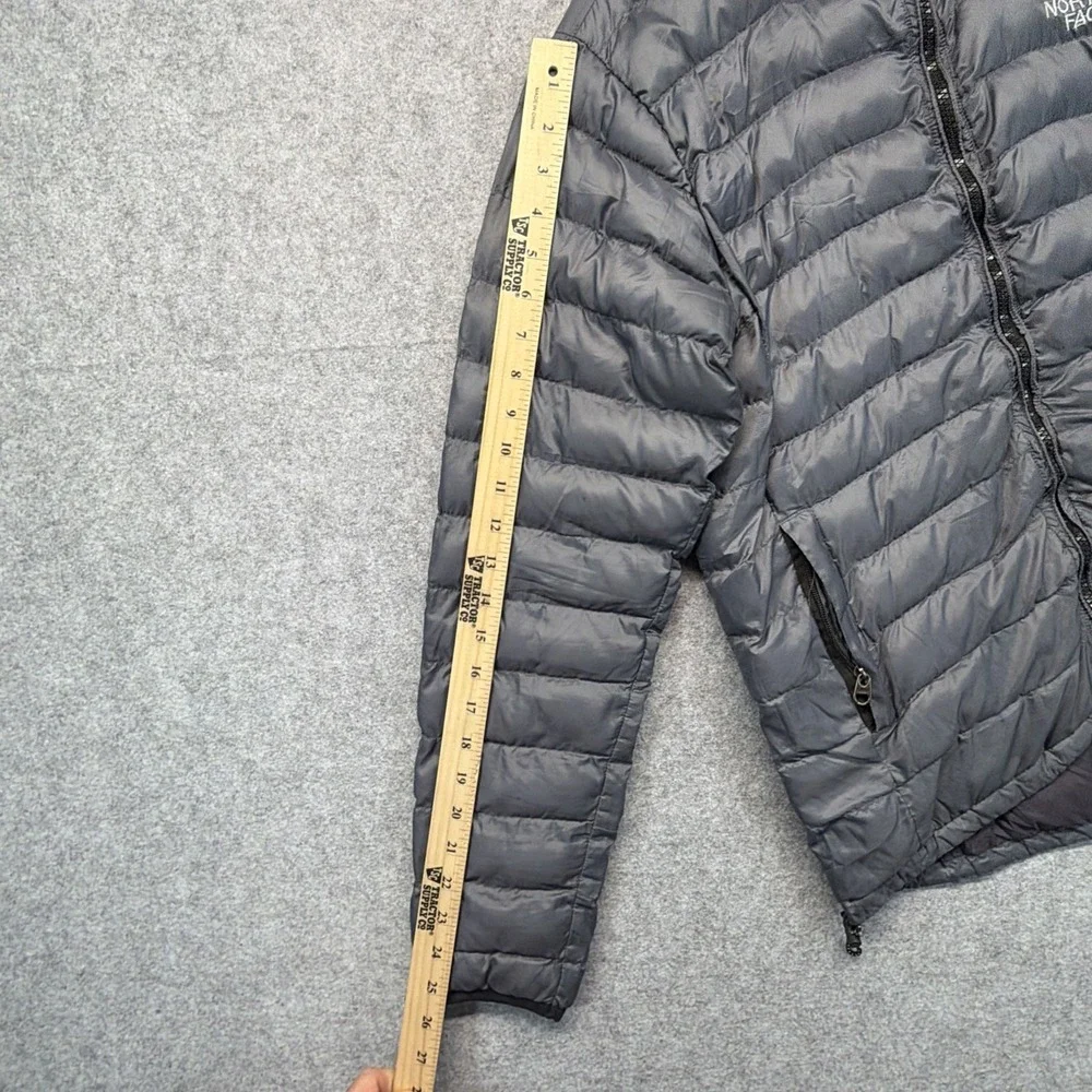 North Face Summit Series Down Jacket Mens Medium Gray Full Zip Puffer